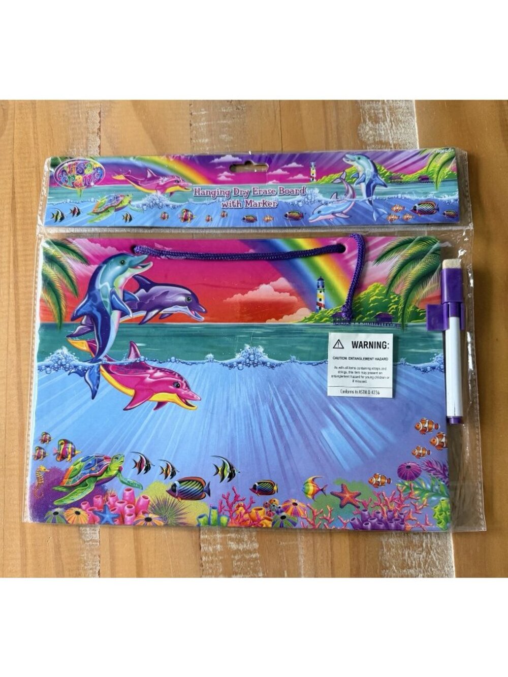 NEW Lisa Frank Dancing Dolphins Hanging Dry Erase Board With Marker